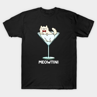 Meowtini Funny Martini Pun T-Shirt